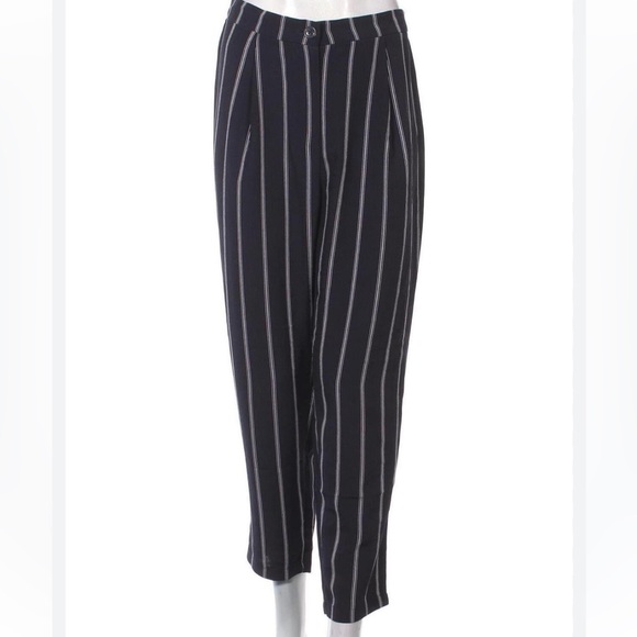 Divided Pants - Navy blue pinstripe trousers